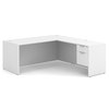 Officesource OS Laminate Collection Single 3/4 Pedestal ''L'' Desk - 71'' x 30'' SGLHLPL105WH